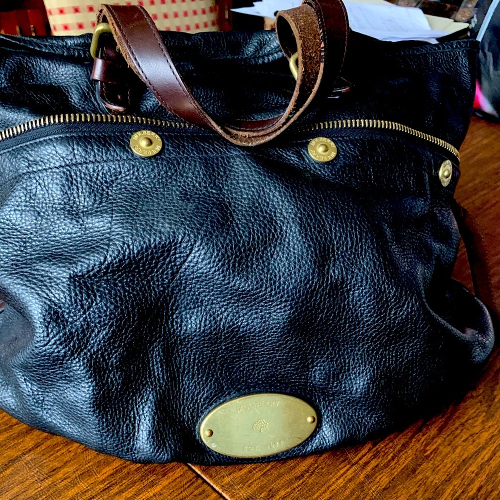 Black leather purse